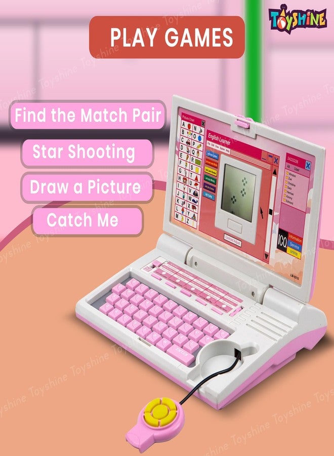 Toyshine Laptop with 20 Activities with Mouse Kids Learning Laptop Educational Toy Boys Girls Toddler Learner Games Music (Pink) - Image 4